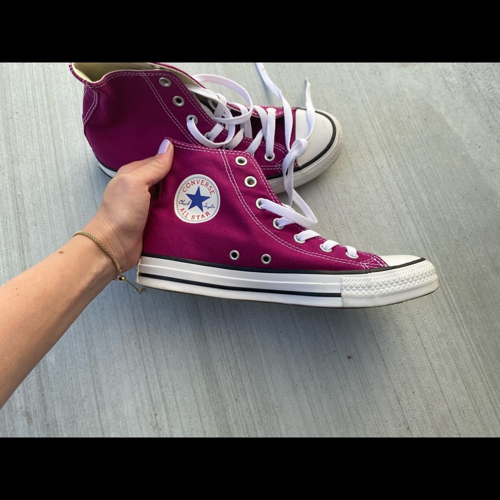 Converse hi top Burgundy pink 8